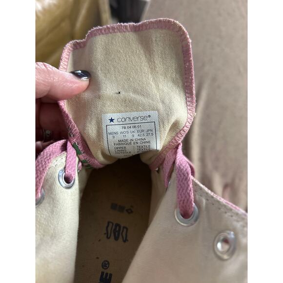 Pink Converse All Star High Tops Logo Print M9 W11 Y2K Skate Streetwear - Picture 6 of 7